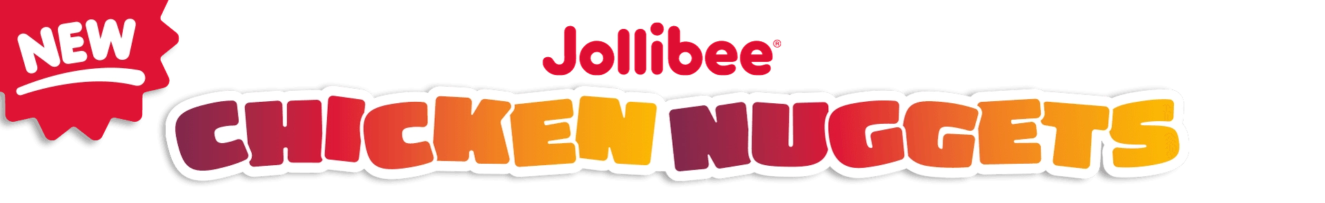 New Jollibee Chicken Nuggets text on a transparent background.